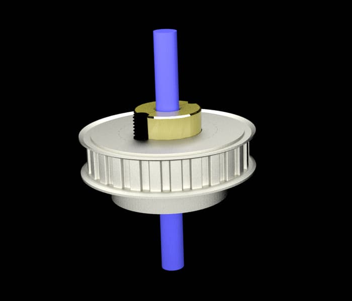 Shaft mounted trapezoidal pitch