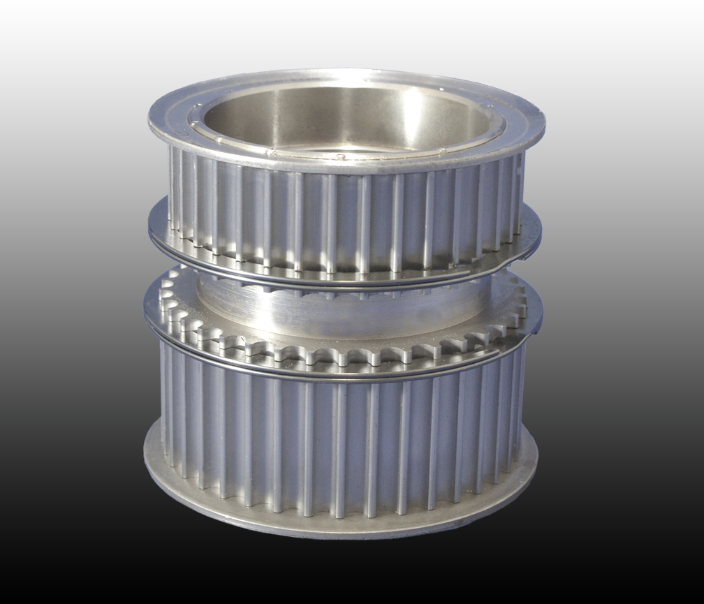 Two split idler pulleys bolt-on design